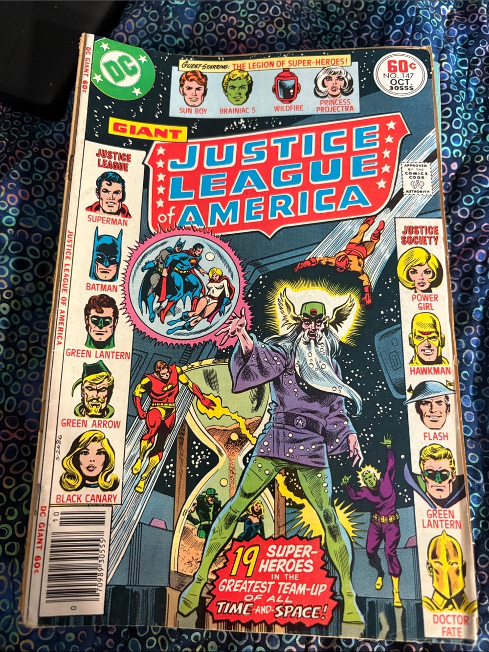 DC Justice League of America Comic Cover - Red, Blue, Green, Yellow